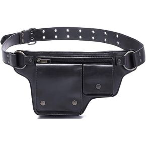 حقائب فاني للسيدات العصرية، حقيبة خصر من الدانتيل من Fanny Pack حقيبة خصر متعددة الاستخدامات، حقيبة خصر للرياضة والمشي لمسافات طويلة والسفر وعصر النهضة Faire Festival Fanny Pack (21-أسود) in Kuwait