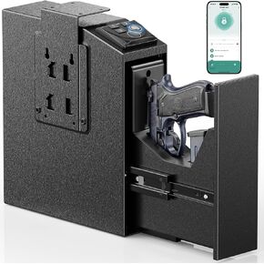 Biometric Gun Safe for Handgun - Pistol Safe with Fingerprint & Keypad, Hidden Safe Fits for Nightstand, Desk, Bed Side - Gifts for Men Husband Dad in Saudi Arabia