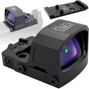 TSA® Micro Reflex Sight 3 MOA Green Dot - RMSc/K Footprint، Shake Awake، علبة البطارية الجانبية، لوحة المحول متضمنة in Kuwait