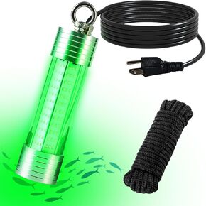 150W 20000LM Green Underwater Fishing Light,Submersible LED Light with Tow Rope for Dock Boat Shore Night Fishing,Fresh & Salt Water Fish Attractor Light 33ft Cable in Saudi Arabia