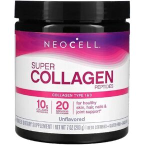 NeoCell Super Collagen Powder, 10g Collagen Peptides per Serving, Gluten Free, Keto Friendly, Non-GMO, Grass Fed, Paleo Friendly, Healthy Hair, Skin, Nails & Joints, Berry Lemon, 6.7 Oz in Saudi Arabia
