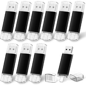 محرك أقراص فلاش AreTop USB C بسعة 4 جيجابايت، 10 عبوات من محرك فلاش مزدوج من النوع C + محرك أقراص USB A الإبهام 2 في 1 لهاتف iPhone 15/16، وهواتف Android، والكمبيوتر اللوحي، وأجهزة Mac، والكمبيوتر (4 جيجابايت، 10 حزم) in Kuwait