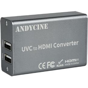 محول ANDYCINE UVC2H UVC إلى HDMI مع توصيل الطاقة، متوافق مع DJI Osmo Action 4/5 & Pocket 3، Pocekt 4، Insta360، USB إلى HDMI، للبث المباشر، كاميرا ويب إلى التلفزيون/الشاشة/بطاقة الالتقاط in Kuwait