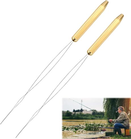 Fly Tying Bobbin Threader Tool Set, Stainless Steel Bobbin Threader for Fly Tying, Ergonomic Handle Fly Fishing Accessories, Easy Threading for Fine Threads in Kuwait