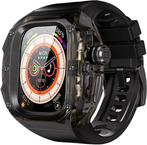 Rugged Case with Band Compatible with Apple Watch Ultra 3/2/1 49mm, [ECG Function Supported] Metal Bumper Protective Cover with One-Click Pop-Up Design,Sport Strap for Men in Saudi Arabia