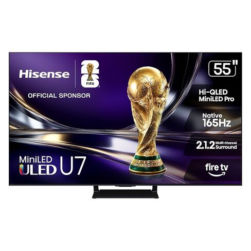 تلفزيون Hisense 65 بوصة U7 Mini-LED ULED 4K UHD أفضل تلفزيون ذكي للألعاب HDR Smart Fire (65U7SF، 2026 جديد) - Hi-QLED، 165 هرتز أصلي، VRR 330، Dolby Vision IQ · Atmos، IMAX Enhanced، مضاد للانعكاس، 2.1.2 قناة، Alexa+ in Kuwait