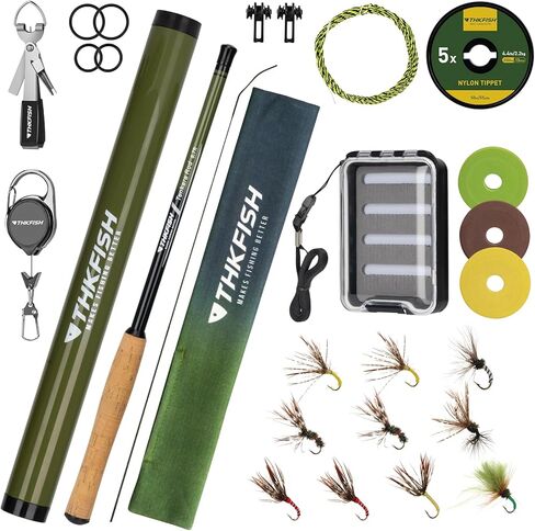 THKFISH Tenkara Fly Fishing Rod Kit 8.7ft/10.6ft/11.6ft 24T Carbon Fiber Telescopic Fly Fishing Combo Kit with Carrying Case Fishing Line and Flyfishing Lure for Streams, Trout, Bass, Salmon in Saudi Arabia