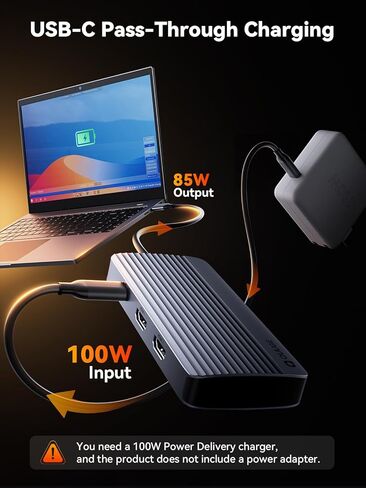 محطة إرساء QUUGE شاشة مزدوجة 2 HDMI، محور USB C 7 في 1 مع HDMI مزدوج 4K، شحن PD، 5 جيجابت في الثانية USB 3.0، 3 USB2.0، محطة إرساء USB C لأجهزة Dell XPS/HP/Lenovo/Surface/Yoga إلخ in Kuwait