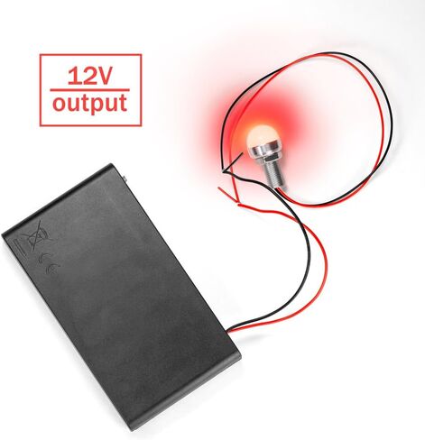 2PCS 12V (8 x 1.5V) 8AA Battery Holder Enclosures with Wire Leads and On/Off Switch Lid 12 Volt Battery Case with Hook Verclo and Solder Seal Wire Connectors in Saudi Arabia