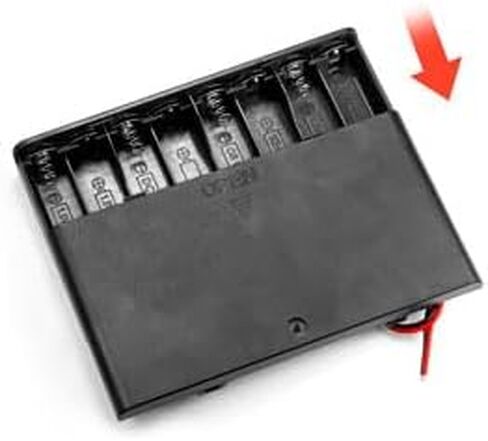 2PCS 12V (8 x 1.5V) 8AA Battery Holder Enclosures with Wire Leads and On/Off Switch Lid 12 Volt Battery Case with Hook Verclo and Solder Seal Wire Connectors in Saudi Arabia