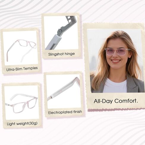 AI Glasses for Women, Bluetooth Glasses with 164 Languages Real-Time Translation, Color-Changing Lenses, Lightweight Thin Temples Free App, Stylish Wearable Tech Glass for Travel & Everyday Wear in Saudi Arabia