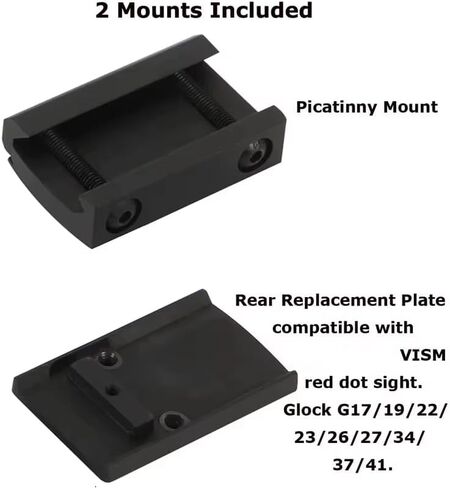 CNC-Machined Fiber Optic Set Front & Rear Handgun Sights for Glock Pistols Standard Models Tactical 20mm -Mini Red Dot Sight in Saudi Arabia