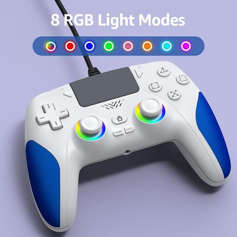وحدة تحكم سلكية IWGAME لجهاز PS-5/PC، وحدة تحكم الألعاب مع اهتزاز مزدوج، قابلة للبرمجة/إعادة رسم خريطة/Turbo/RGB Light، مقبس سماعة رأس 3.5 مم in Kuwait