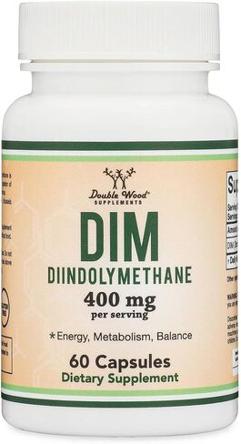 مكمل DIM للنساء والرجال (مكمل Diindolylmethane لحجب هرمون الاستروجين، علاج حب الشباب الهرموني، توازن الهرمونات للنساء) 400 مجم، 200 مجم لكل كبسولة، 60 كبسولة من Double Wood in Kuwait