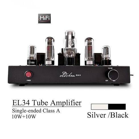 Oldchen EL34 Single-Ended Class A Tube Amplifier, Hand-Wired Point-to-Point HiFi Integrated Amplifier for Home Audio, Home Theatre Vacuum Tube Power Amplifier 10W, Black in Saudi Arabia