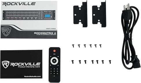 Rockville WET-6B Bundle: (12) 6.5" 50W RMS IP55 Black 70V Wall Speakers, Rock Matrix 4 Zone 70V Commercial Amplifier with Matrix Source Routing, for Restaurants, Offices, Cafes, Bars, 13-Items in Saudi Arabia
