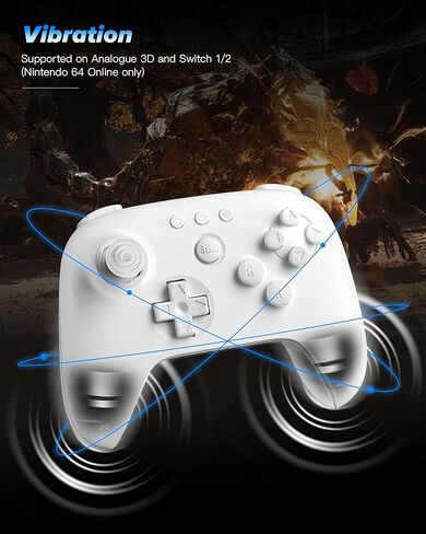 8Bitdo 64 Bluetooth Controller for Analogue 3D, Switch, Switch 2, Windows PC, and Android (White) in Saudi Arabia