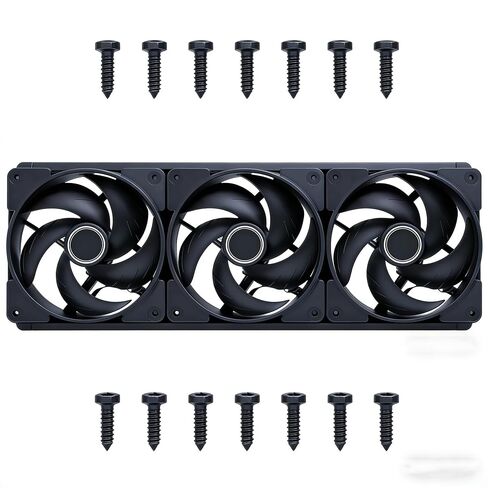 PC 120mm Case Fan 3-Pack, 2000RPM/58CFM Airflow 4-pin PWM, Low Noise Cooling Fans, Hydraulic HDB Bearing, ABITSY SF120 (Black) in Saudi Arabia