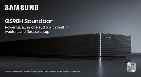 Samsung Q-Series Soundbar HW-QS90H 7.1.2ch All-in-One Soundbar w/Built-in Woofers, Wireless Dolby Atmos, Q-Symphony, Convertible Fit, SpaceFit Sound Pro, Game Mode Pro, Alexa Built-in (2026 Model) in Saudi Arabia