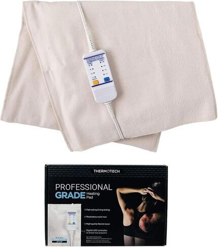 Thermotech Automatic Digital Moist Heating Pad Heating Pad, Beige, king 27 X14 in Saudi Arabia