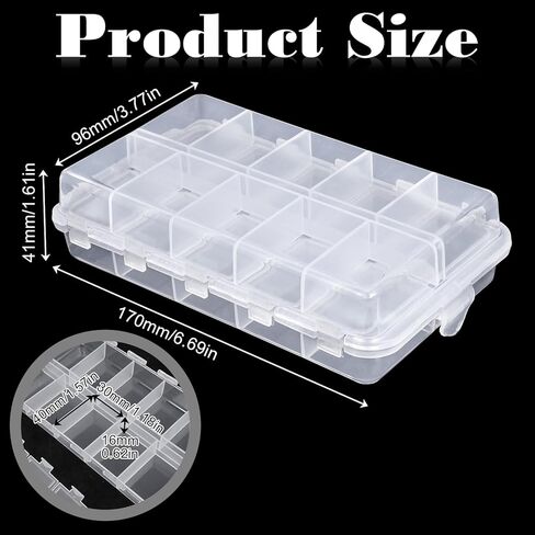 Premium 20 Compartments Tackle Boxes Plastic Box Storage Organizer Clear Fishing Storage Box Waterproof Parts Organizer with Adjustable Dividers for Lure Container Craft Beads Jewelry in Saudi Arabia