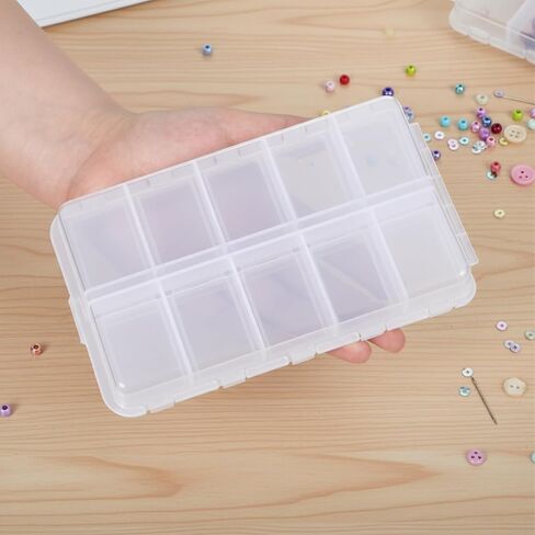 Premium 20 Compartments Tackle Boxes Plastic Box Storage Organizer Clear Fishing Storage Box Waterproof Parts Organizer with Adjustable Dividers for Lure Container Craft Beads Jewelry in Saudi Arabia