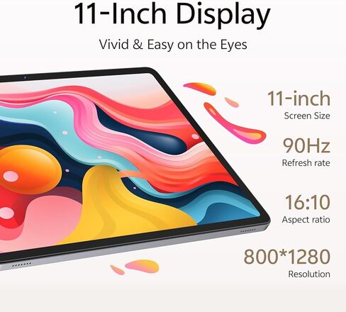 Android 16 Tablet with Keyboard, 11 Inch Tablet with Octa-Core & Gemini AI, 20GB RAM+128GB ROM (1TB Expandable), 13MP+8MP Dual Camera, 8800mAh, Wi-Fi 6, Widevine L1, 2-in-1 with Mouse & Stylus (Gray) in Saudi Arabia