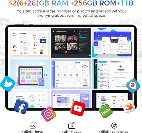 Android 16 Tablet,13.4 inch Large Tablet with Octa-Core Processor, 32GB RAM + 256GB ROM, 10000mAh Battery,1920x1200 IPS, 2.4/5Ghz Dual WiFi/5+8MP/GPS/Gemini AI/Widevine L1, Case Included in Saudi Arabia