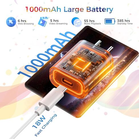 Android 16 Tablet,13.4 inch Large Tablet with Octa-Core Processor, 32GB RAM + 256GB ROM, 10000mAh Battery,1920x1200 IPS, 2.4/5Ghz Dual WiFi/5+8MP/GPS/Gemini AI/Widevine L1, Case Included in Saudi Arabia