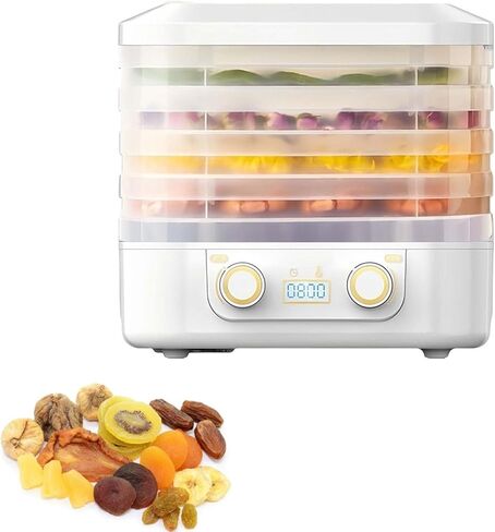 Food Dehydrator Machine,Small Food Dehydrator Dryer,5 Stackable Trays Freeze Dryer, Digital Timer & Adjustable Temperature Control Dehydrator for Jerky,Herb Drying Rack for Fruits,Meat,Snacks in Saudi Arabia