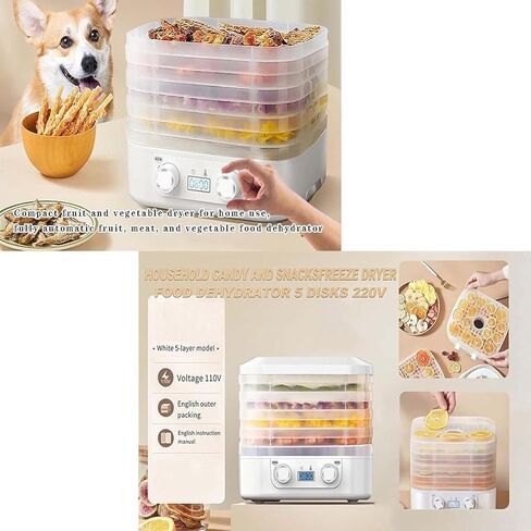 Food Dehydrator Machine,Small Food Dehydrator Dryer,5 Stackable Trays Freeze Dryer, Digital Timer & Adjustable Temperature Control Dehydrator for Jerky,Herb Drying Rack for Fruits,Meat,Snacks in Saudi Arabia