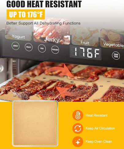 130PCs Dehydrator Sheets Compatible with COSORI 5-Tray Food Dehydrator, Includes 100 Normal & 30 Perforated Parchment Paper Liners, Non Stick Greaseproof Paper for Jerky, Fruit Leather, and Dog Treats in Saudi Arabia