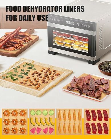 130PCs Dehydrator Sheets Compatible with COSORI 5-Tray Food Dehydrator, Includes 100 Normal & 30 Perforated Parchment Paper Liners, Non Stick Greaseproof Paper for Jerky, Fruit Leather, and Dog Treats in Saudi Arabia