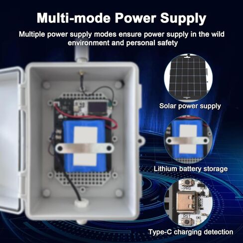 Solar Meshtastic Outdoor Node, Meshtastic Solar Node Repeater with Lora V3 Esp32 Motherboard, 915Mhz Mesh Lora Antenna, Sx1262 Bluetooth, Built-in 6000mAh Battery (Standard Version) in Saudi Arabia