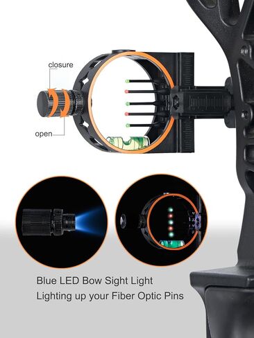 5 دبوس قوس الرماية مع ضوء LED وتصميم جبل قابل للتعديل in Saudi Arabia