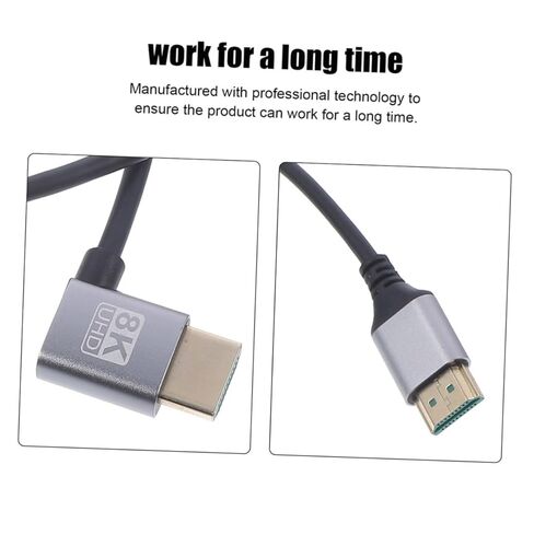 BESPORTBLE 8k High Speed Video Cable 1m Left Bent Male to Male Connector for PC and Tv Monitor Laptop Accessory in Saudi Arabia