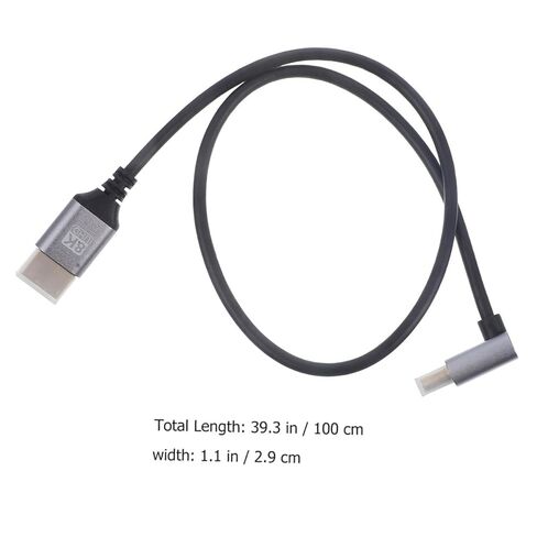 8k High Definition 2.1 Video Cable Male to Male Cord 1 Meter Downward Angle Monitor Connector for Tv Projector Display Electronics in Saudi Arabia