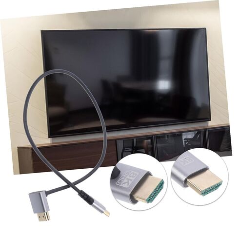 8k High Definition 2.1 Video Cable Male to Male Cord 1 Meter Downward Angle Monitor Connector for Tv Projector Display Electronics in Saudi Arabia