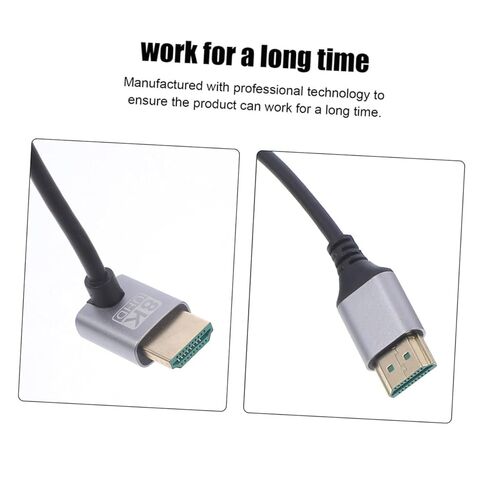 8k High Definition 2.1 Video Cable Male to Male Cord 1 Meter Downward Angle Monitor Connector for Tv Projector Display Electronics in Saudi Arabia