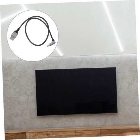 8k High Definition 2.1 Video Cable Male to Male Cord 1 Meter Downward Angle Monitor Connector for Tv Projector Display Electronics in Saudi Arabia