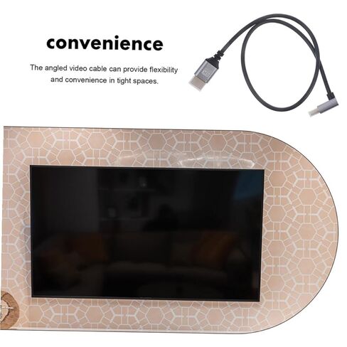8k High Definition 2.1 Video Cable Male to Male Cord 1 Meter Downward Angle Monitor Connector for Tv Projector Display Electronics in Saudi Arabia