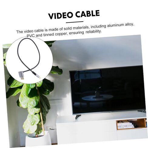 Kisangel 8k High-Definition Video Cable 1 Meter Downward Angle Male to Male Connector PC Display Tv Coupler Cord for Laptop and Television Accessories in Saudi Arabia