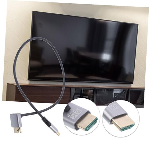 Kisangel 8k High-Definition Video Cable 1 Meter Downward Angle Male to Male Connector PC Display Tv Coupler Cord for Laptop and Television Accessories in Saudi Arabia