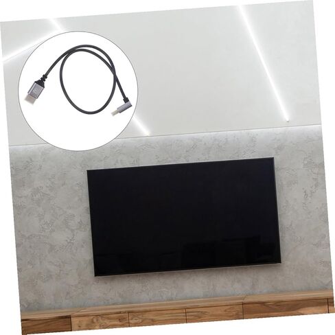 Kisangel 8k High-Definition Video Cable 1 Meter Downward Angle Male to Male Connector PC Display Tv Coupler Cord for Laptop and Television Accessories in Saudi Arabia
