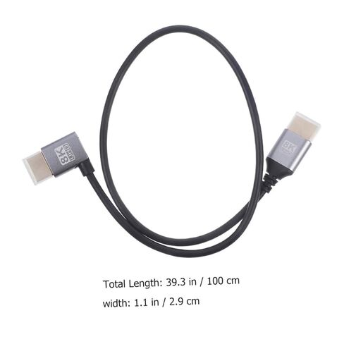 OSALADI 8k Male to Male Video Cable 1m Left Bent HD Monitor Connector Computer Video Cord for Tv and Projector Use in Saudi Arabia