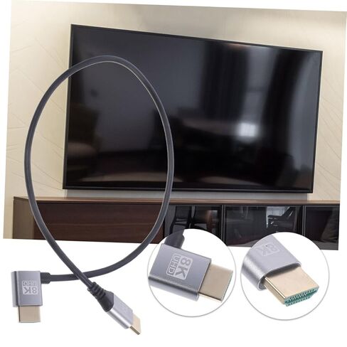 OSALADI 8k Male to Male Video Cable 1m Left Bent HD Monitor Connector Computer Video Cord for Tv and Projector Use in Saudi Arabia