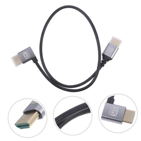 OSALADI 8k Male to Male Video Cable 1m Left Bent HD Monitor Connector Computer Video Cord for Tv and Projector Use in Saudi Arabia
