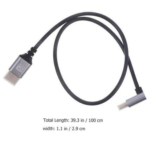 KALLORY 8k High Speed Digital Video Male to Male Cable 1m Downward Angle Connector for Tv Monitor Computer Accessories in Saudi Arabia