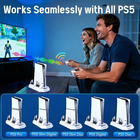 larytech Alternative for PS5 Controller, Wireless Pro Control Dual Hall Effect Joystick, Pa5 Remote for P 5 Controllers, No Stick Drift Gamepad Gaming Sense, 3.5mm Audio Jack Speaker, White in Saudi Arabia