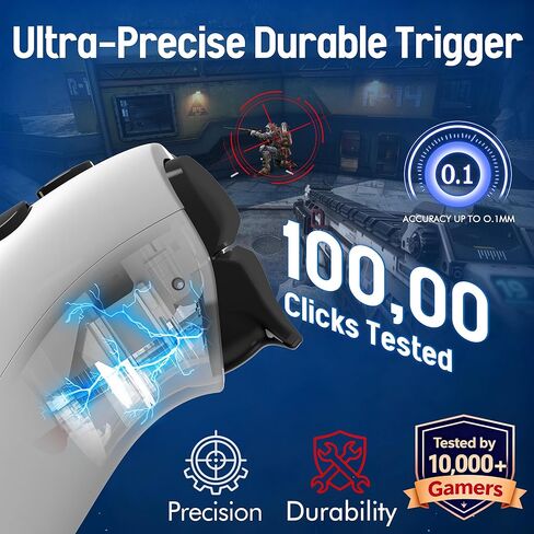 larytech Alternative for PS5 Controller, Wireless Pro Control Dual Hall Effect Joystick, Pa5 Remote for P 5 Controllers, No Stick Drift Gamepad Gaming Sense, 3.5mm Audio Jack Speaker, White in Saudi Arabia